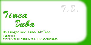 timea duba business card